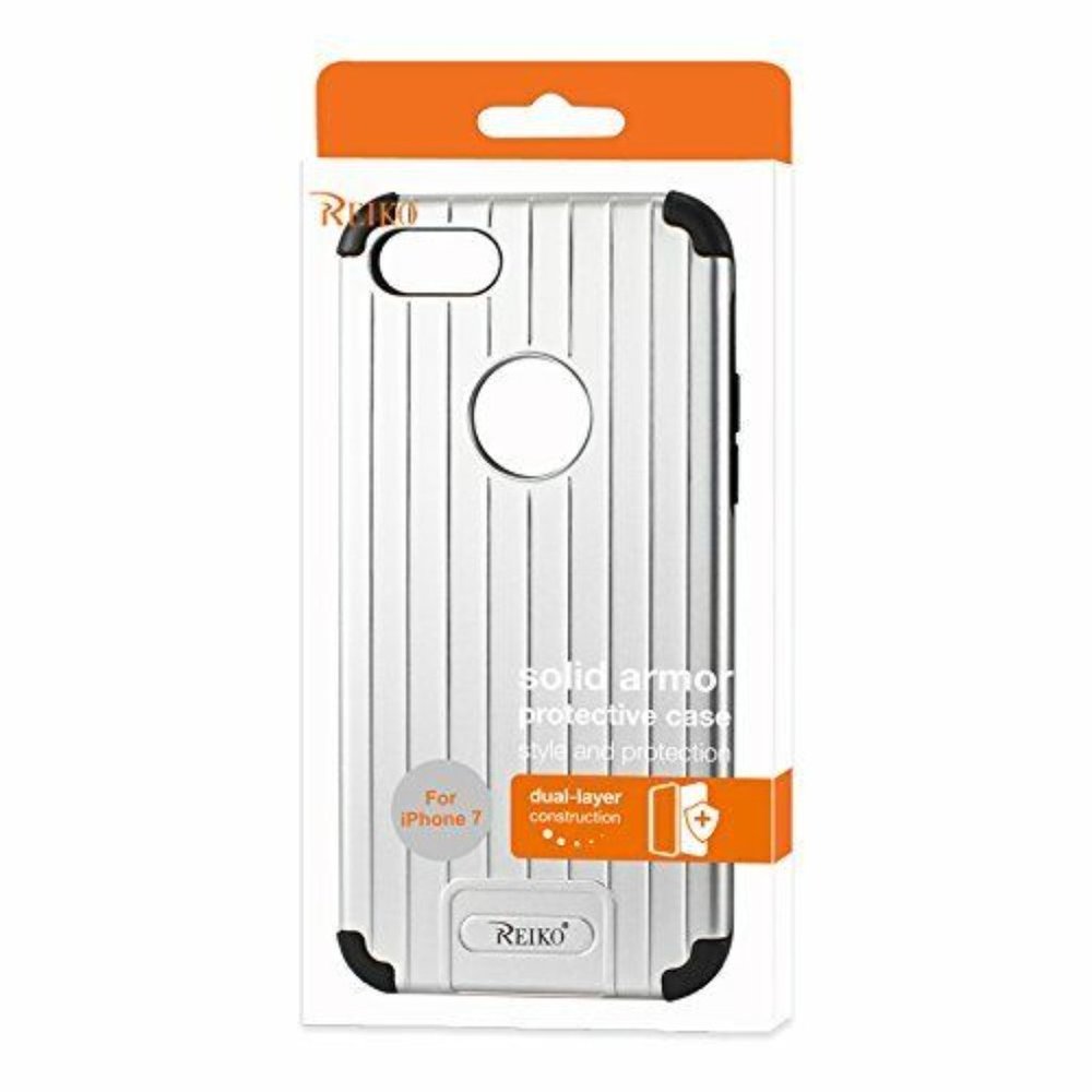 Reiko Rugged Metal Texture Hybrid Case with Ridged Back for Apple iPhone 7